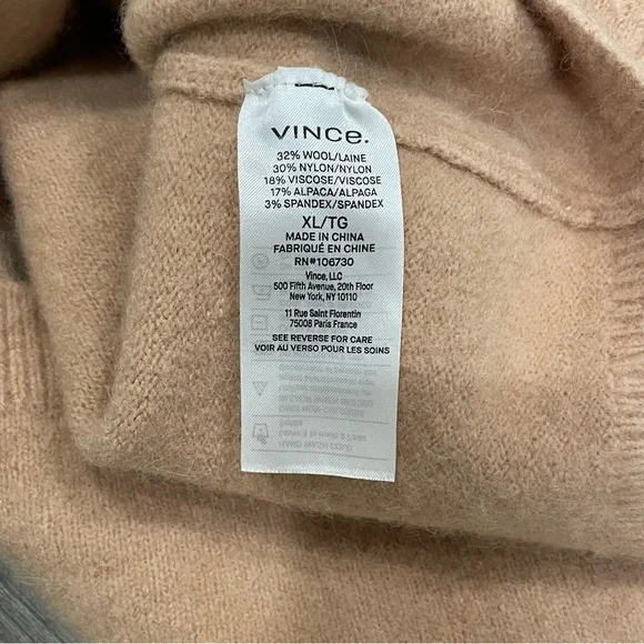 Vince Sleeveless Wool Blend Sweater Dress Tan XL - Picture 6 of 7